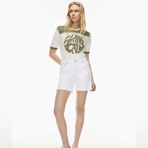 Aritzia Denim Forum The Yoko Mid Thigh Short in A Little White Lie